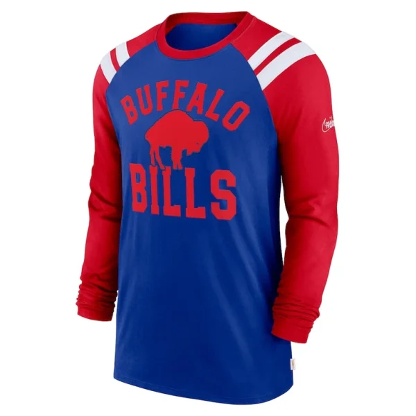 Buffalo bills nike classic arc raglan tri blend long sleeve t shirt Royalred M