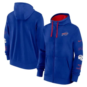 Buffalo bills nike club full zip hoodie jacket Royal