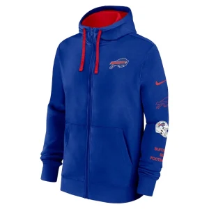 Buffalo bills nike club full zip hoodie jacket Royal M