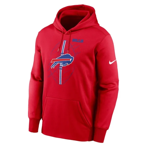 Buffalo bills nike performance fleece pullover hoodie Red M