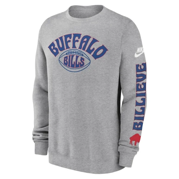 Buffalo bills nike rewind club pullover sweatshirt Charcoal M