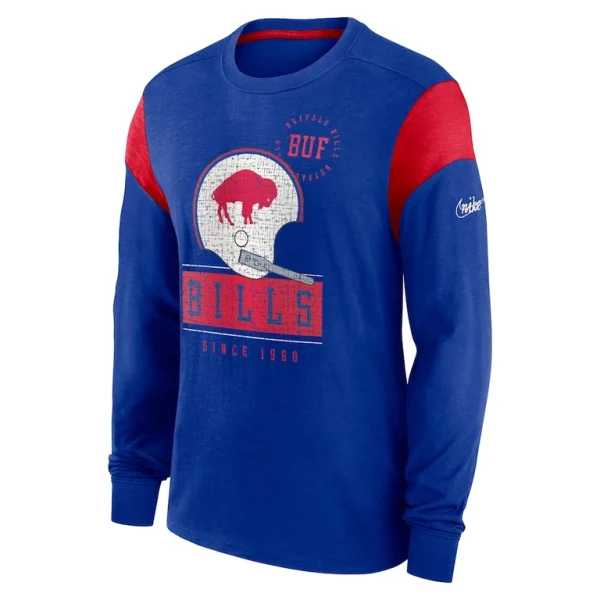 Buffalo bills nike rewind playback helmet long sleeve t shirt Heather royal M