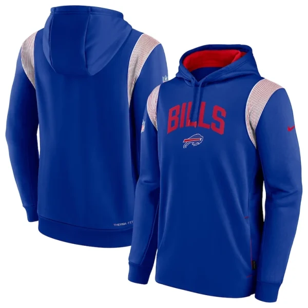 Buffalo bills nike sideline athletic stack performance pullover hoodie Royal