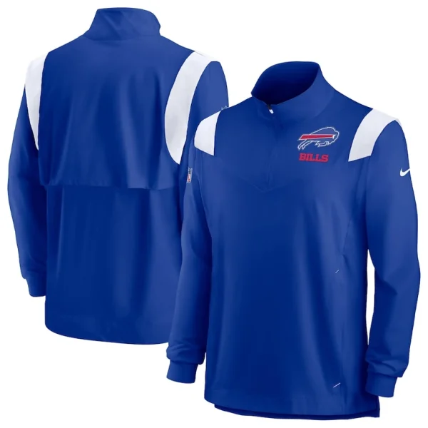 Buffalo bills nike sideline coach chevron lockup quarter zip long sleeve top Royal