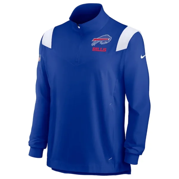 Buffalo bills nike sideline coach chevron lockup quarter zip long sleeve top Royal M
