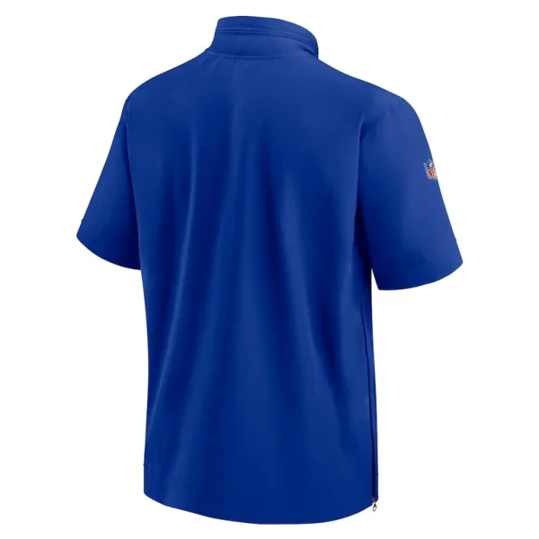 Buffalo bills nike sideline coach short sleeve hoodie quarter zip jacket Royal L