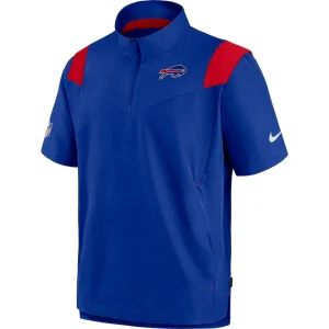 Buffalo bills nike sideline coaches short sleeve quarter zip jacket Royal M