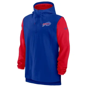 Buffalo bills nike sideline player quarter zip hoodie Royalred M