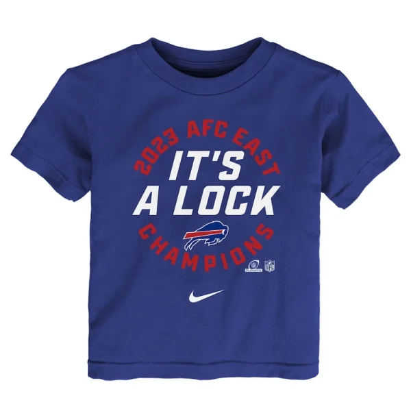 Buffalo bills nike toddler 2023 afc east division champions locker room trophy collection t shirt Royal 3T