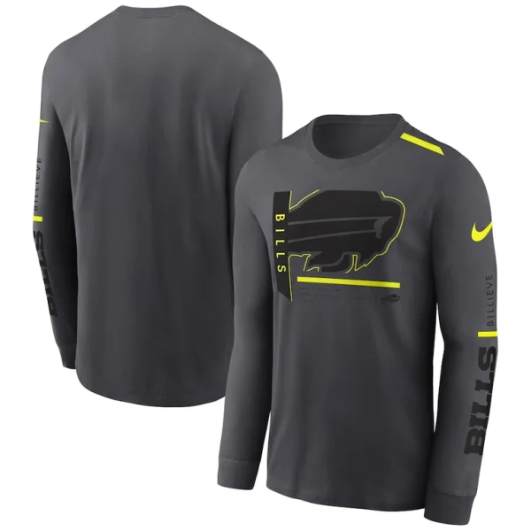 Buffalo bills nike volt performance long sleeve t shirt anthracite Multi
