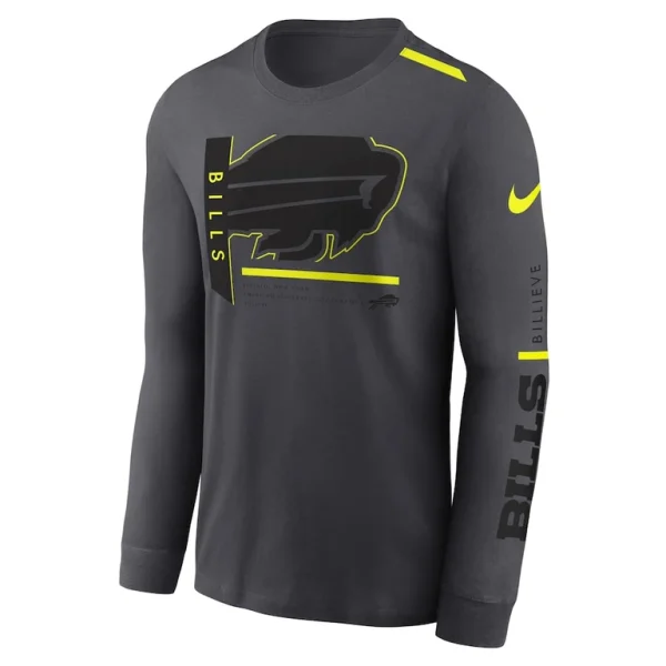 Buffalo bills nike volt performance long sleeve t shirt anthracite Multi M
