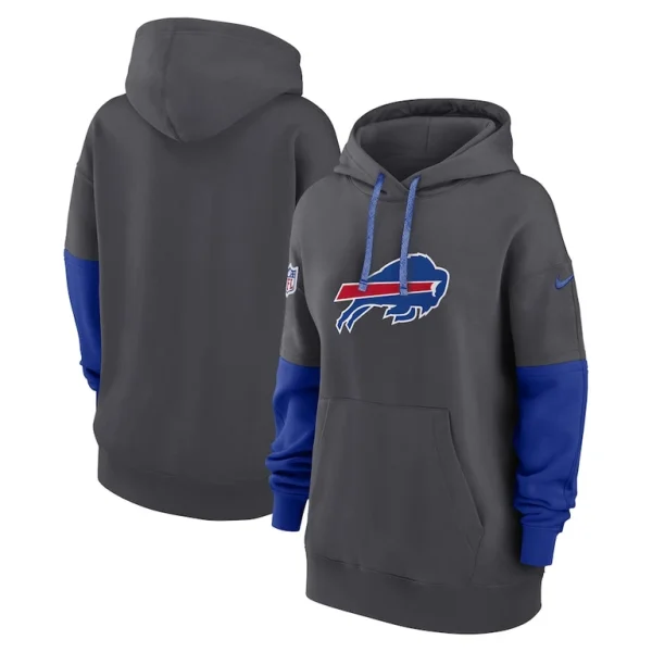 Buffalo bills nike womens 2024 sideline essential fleece pullover hoodie anthracite Multi