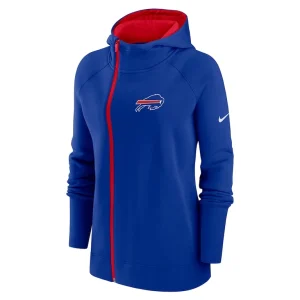 Buffalo bills nike womens asymmetrical raglan full zip hoodie Royal S