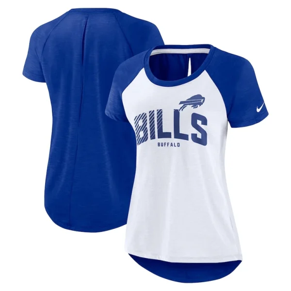 Buffalo bills nike womens back slit lightweight fashion t shirt Whiteheather scarlet