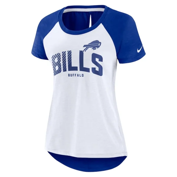 Buffalo bills nike womens back slit lightweight fashion t shirt Whiteheather scarlet S