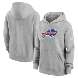 Buffalo bills nike womens club fleece pullover hoodie Heather gray