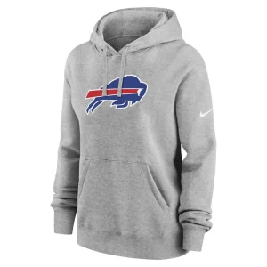 Buffalo bills nike womens club fleece pullover hoodie Heather gray S