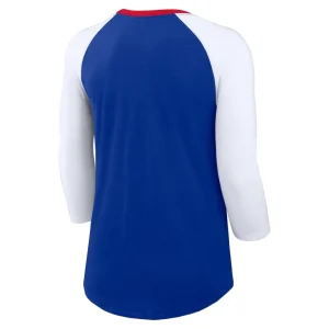 Buffalo bills nike womens knockout arch raglan tri blend 34 sleeve t shirt Royalwhite M