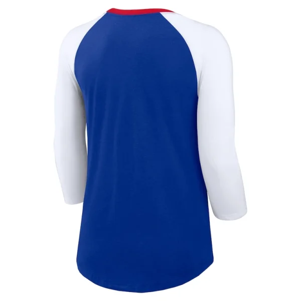 Buffalo bills nike womens knockout arch raglan tri blend 34 sleeve t shirt Royalwhite M