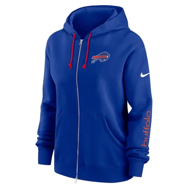 Buffalo bills nike womens phoenix hoodie full zip sweatshirt Royal S