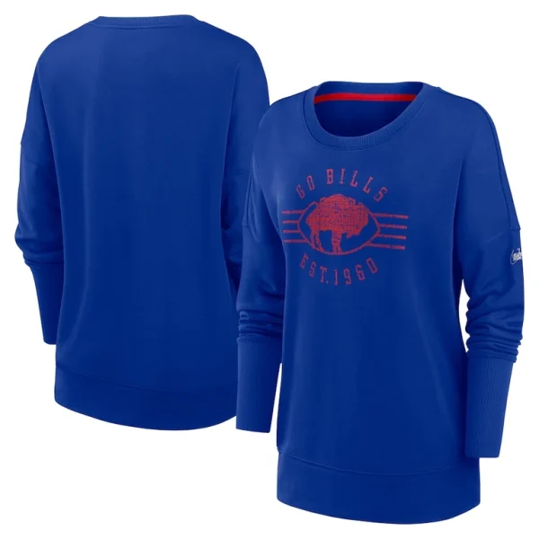 Buffalo bills nike womens rewind playback icon performance pullover sweatshirt Royal