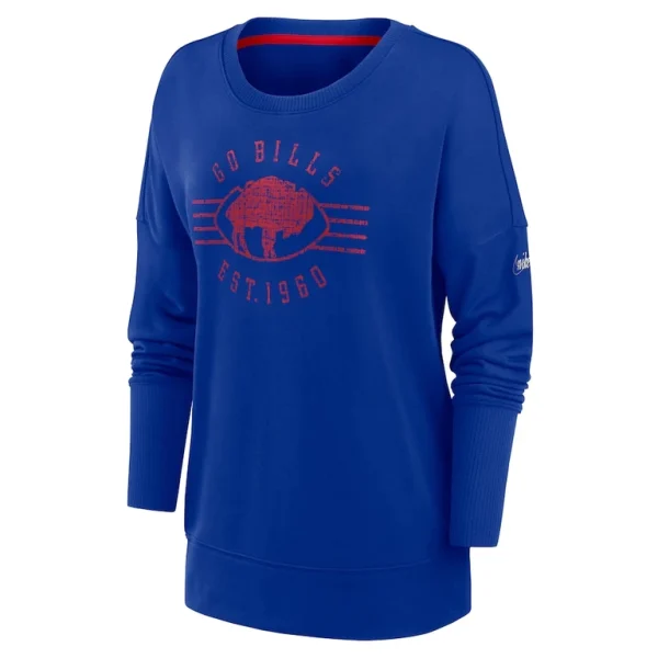 Buffalo bills nike womens rewind playback icon performance pullover sweatshirt Royal S
