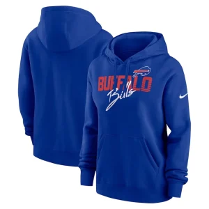 Buffalo bills nike womens wordmark club fleece pullover hoodie Royal