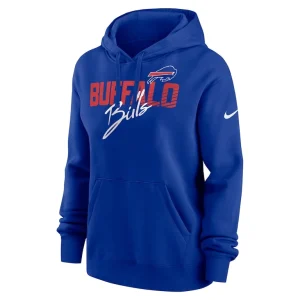 Buffalo bills nike womens wordmark club fleece pullover hoodie Royal S