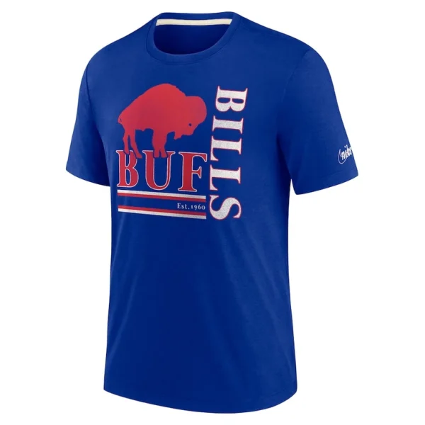 Buffalo bills nike wordmark logo tri blend t shirt Royal M