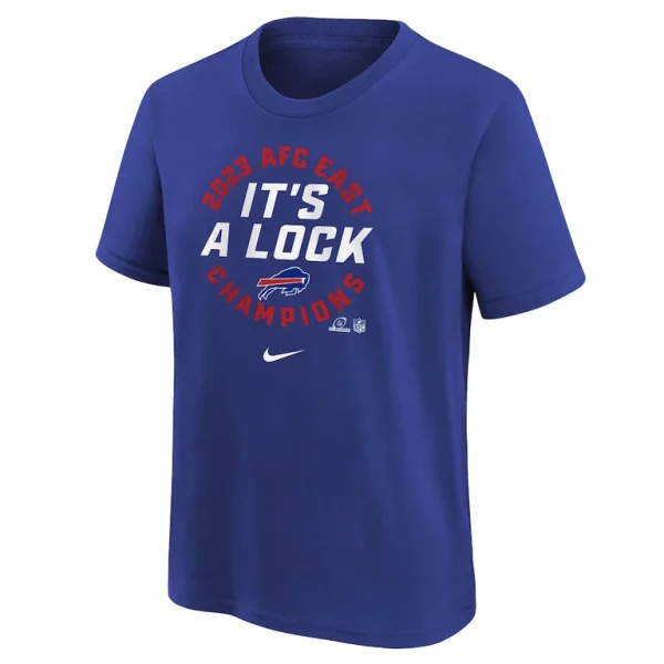 Buffalo bills nike youth 2023 afc east division champions locker room trophy collection t shirt Royal Yth M