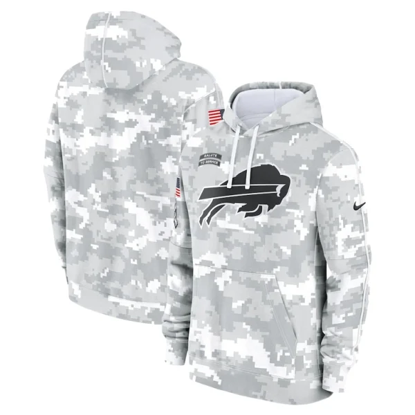 Buffalo bills nike youth 2024 salute to service pullover hoodie Whitegray