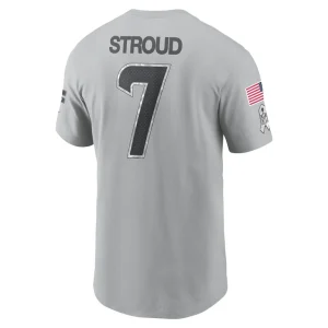 C.j. stroud houston texans nike 2024 salute to service name number t shirt Gray L