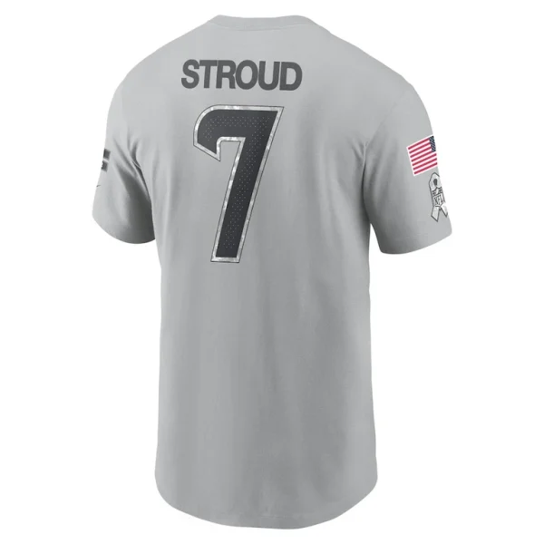 C.j. stroud houston texans nike 2024 salute to service name number t shirt Gray L