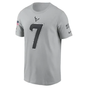 C.j. stroud houston texans nike 2024 salute to service name number t shirt Gray M