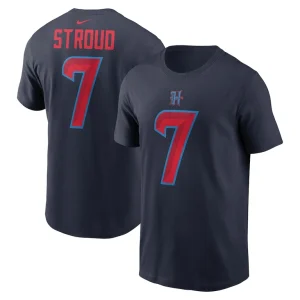 C.j. stroud houston texans nike name number t shirt Navy
