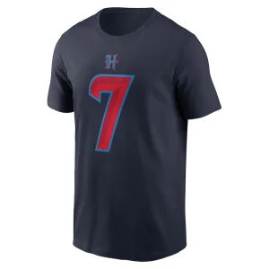 C.j. stroud houston texans nike name number t shirt Navy M