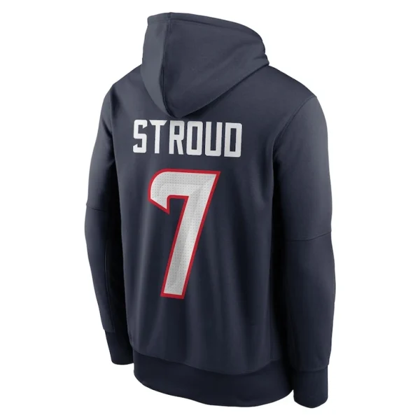 C.j. stroud houston texans nike player name number performance pullover hoodie Navy L