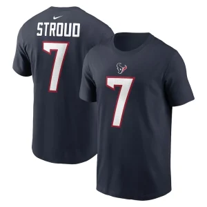 C.j. stroud houston texans nike player name number t shirt Navy