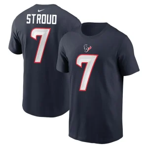 C.j. stroud houston texans nike player name number t shirt Navy
