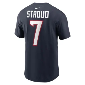 C.j. stroud houston texans nike player name number t shirt Navy L