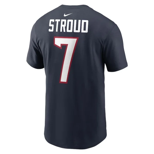 C.j. stroud houston texans nike player name number t shirt Navy L