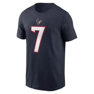 C.j. stroud houston texans nike player name number t shirt Navy M