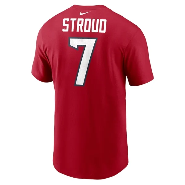 C.j. stroud houston texans nike player name number t shirt Red L