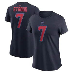 C.j. stroud houston texans nike womens player name number t shirt Navy
