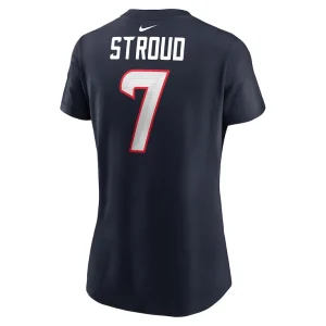 C.j. stroud houston texans nike womens player name number t shirt Navy L