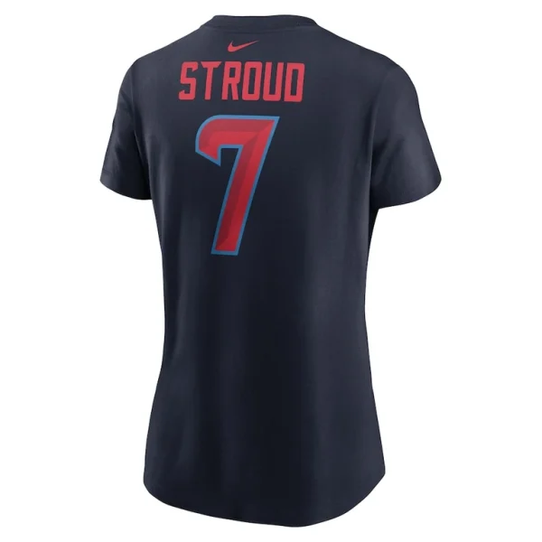 C.j. stroud houston texans nike womens player name number t shirt Navy L
