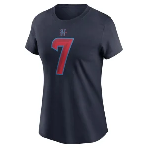 C.j. stroud houston texans nike womens player name number t shirt Navy M
