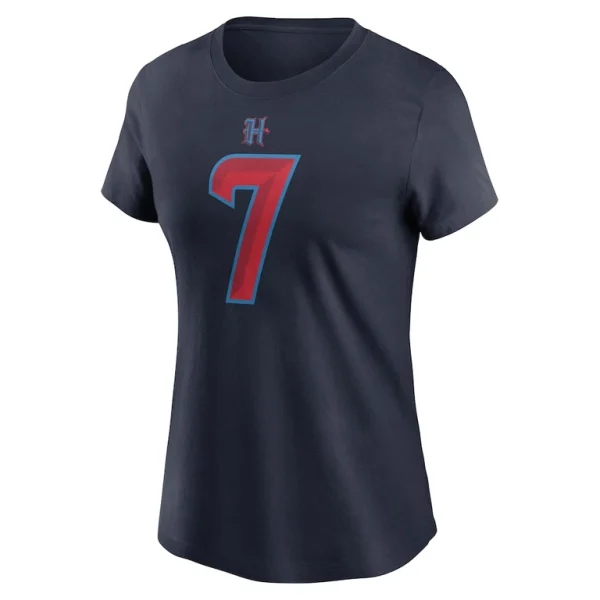 C.j. stroud houston texans nike womens player name number t shirt Navy M