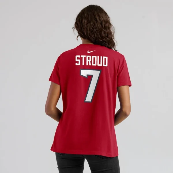 C.j. stroud houston texans nike womens player name number t shirt Red 2XL