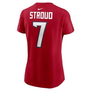 C.j. stroud houston texans nike womens player name number t shirt Red L